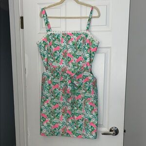 Lilly Pulitzer Pink and Green Tropical Dress